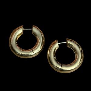BAUBLEBAR Dalilah gold tone polished huggie hoop earrings